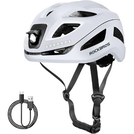 Велошолом ROCKBROS з LED-підсвіткою, MTB, для чоловіків і жінок, USB зарядка, акумулятор 1800 мАг, дихаючий, розмір 58-60 см, чорний-фіолетовий