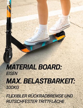 MUWO Halfpipe Stunt Scooter - Станкт-скутер Halfpipe для трюків та екстриму. З антиковзною платформою, гнучкою гальмівкою та 360° поворотом. Підходить для дітей та дорослих. Помаранчевий колір