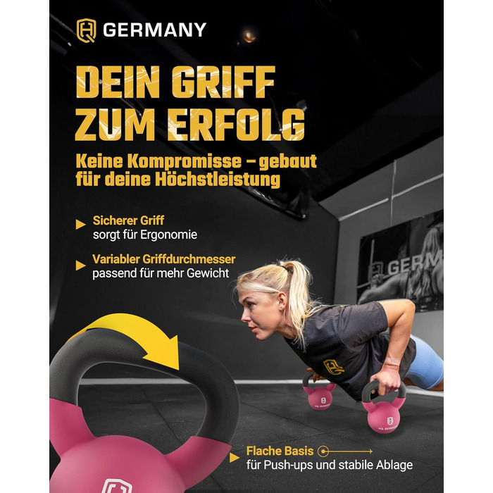 Гантель з неопрену HQ Germany® Vollguss 2-32 кг | Комплекти для початківців | Точність ваги ±2,0%