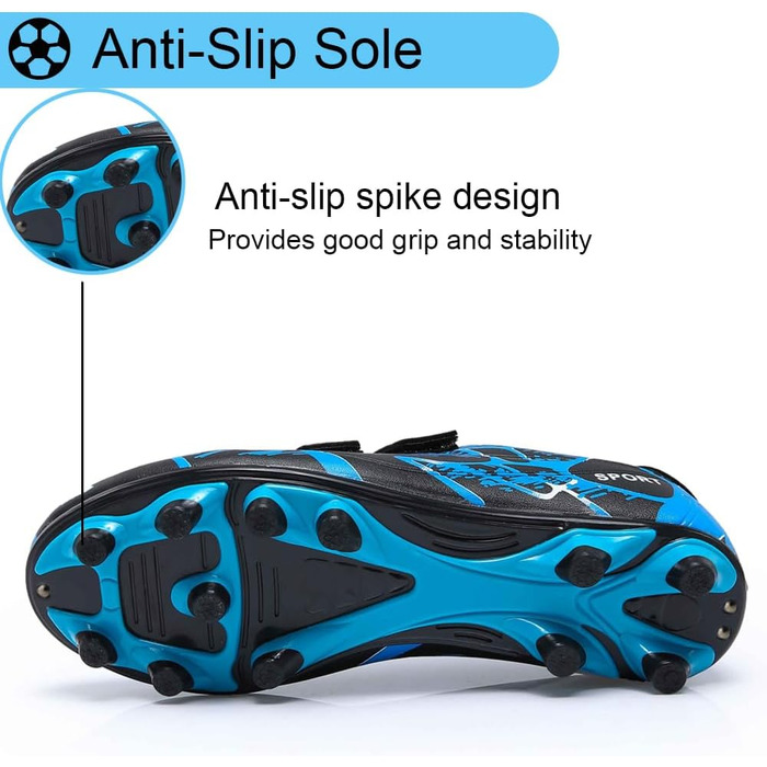 Дитячі футбольні бутси для хлопчиків та дівчаток. Зручні та неслизькі кросівки для тренувань. Розміри 28-37 (EU 31). Кольори: зелений, синій.