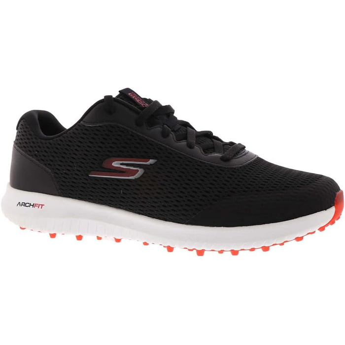 Чоловічі гольф-туфлі Skechers Elite 5 Range Relaxed Fit, водонепроникні, без шипів (40 EU, чорний/червоний)
