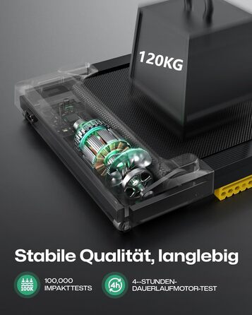 UREVO Smart Walking Pad: компактний біговий килимок під стіл з двома амортизаторами, додаток для фітнесу з відстеженням та режимом MIIT, керування пультом або додатком, чорний