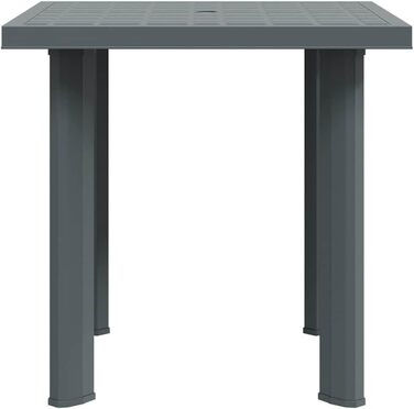 Садовий стіл vidaXL 101x68x72 см, пластик, зелений, з отвором для парасольки, для балкона та саду