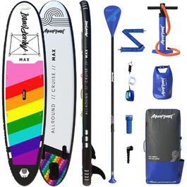 Надувна SUP-дошка AQUAPLANET Max 320 см з веслом, насосом, рюкзаком, ременем, сухим мішком, комплектом для ремонту та фінкою — для початківців і експертів