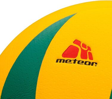 М'яч волейбольний Meteor® #5 NEX Green/Yellow для дітей, юнаків та дам, тренувальний, м'який, з надійним зчепленням