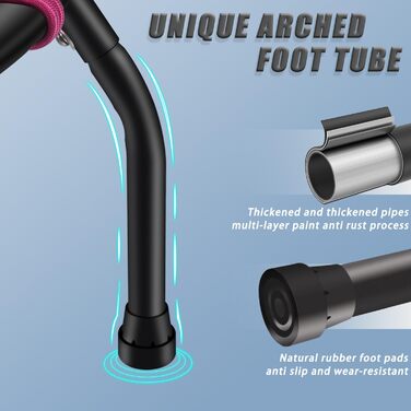 Трамплін для фітнесу 112 см, міні-трамплін для дому, рожевий, регульована ручка, вантажопідйомність до 150 кг