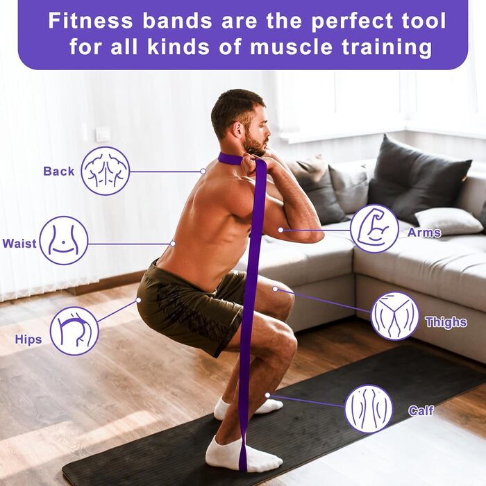 Еластична стрічка для фітнесу та йоги, 3 шт. (50-100 lbs)