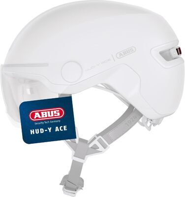 Велосипедний шолом ABUS Stadthelm HUD-Y ACE з візором та магнітним LED-ліхтарем, для жінок і чоловіків