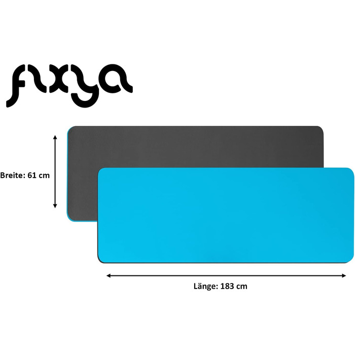 Преміум фітнес-мат для йоги FLXYA, TPE, 183x61 см, 6 мм, антиковзкий, без фталатів, з ременем, блакитно-антрацитовий