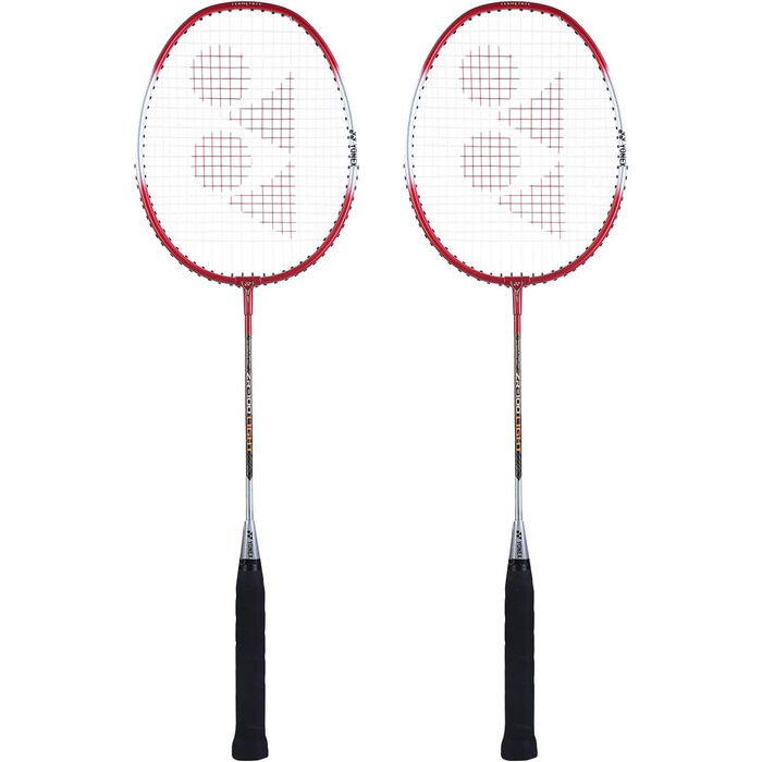 Yonex ZR 100 бадмінтонні ракетки з алюмінію, комплект 2 шт., з повним чохлом, червоні, Індія