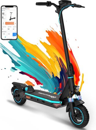 Електросамокат EVERCROSS A1 з дозволом для доріг, складаний оффроуд, 10'' вакуумні шини, акумулятор 15,3AH, запас ходу 55-70 км, мотор 500W, для дорослих, з додатком і LED-дисплеєм
