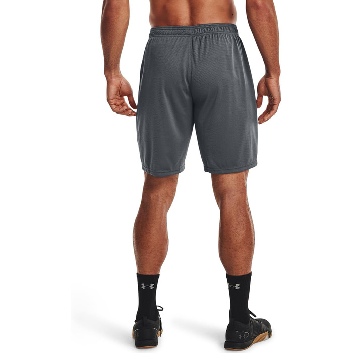 Чоловічі спортивні шорти Under Armour UA Tech Mesh дихаючі з кишенями, вільний крій, Pitch Gray, розмір XS