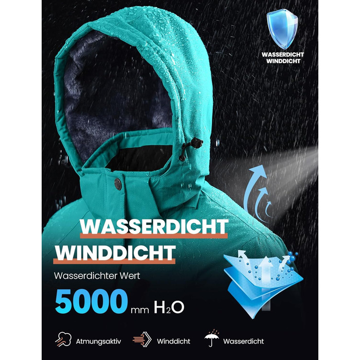 Жіноча зимова куртка Ysento: водонепроникна, тепла, вітрозахисна, для сноуборду та активного відпочинку, блакитна, розмір XL