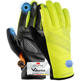 Водонепроникні велосипедні рукавички Valkental® GloRider Gelb XXL з ізоляцією 3M, утеплені та з неслизьким покриттям | Зігріваючі зимові рукавички для чоловіків та жінок з функцією сенсорного екрану (до -4°C, 4-шарові)