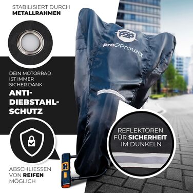 Водонепроникна накривка для мотоцикла Pro2Protect® - захист від дощу та сонця | Накривка для мопеда, скутера, Vespa, ролера | Garage для мотоциклів