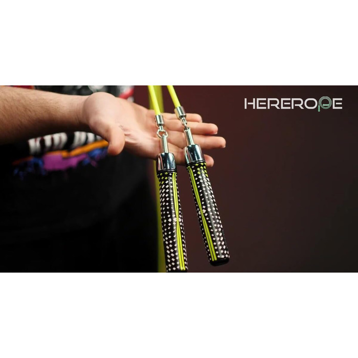 Стрибкове канат HEREROPE для швидкості, кардіо, боксу та тренувань. Канат зі сферичним підшипником, зручна та ергономічна ручка, не заплутується. Підходить для чоловіків та жінок. Довжина 8'4 (для зросту 164-175 см).