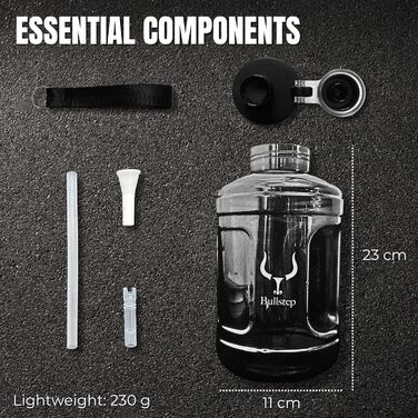 Фляга для спорту Bullstep Gym 1,5 л - велика фітнес-фляга, герметична, для тренажерного залу