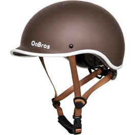 Шолом велосипедний OnBros для чоловіків та жінок - Retro Urban Commuter, регульований 56-61 см, колір кава