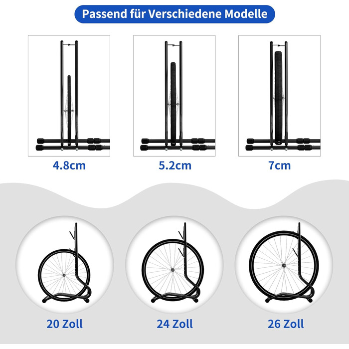 Підставка для велосипедів TLGREEN 2 шт. - стійка для паркування, ремонтна, для MTB, шосе, 20-27 дюймів, ширина шини до 70 мм