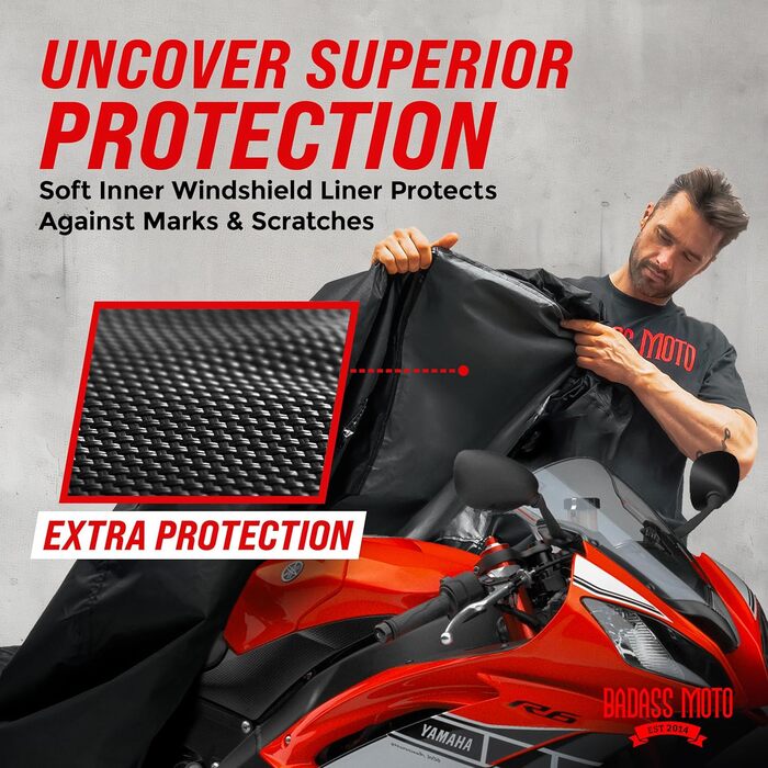 Водонепроникний чохол для мотоцикла Badass Moto Ultimate Heavy Duty — захисний зовнішній чохол від сонця та дощу для Harley Davidson, розмір Medium