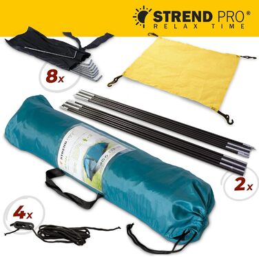Намет STREND PRO для кемпінгу на 2 особи, 175x130x100 см – намет-кивок, купольний намет, легкий для фестивалів, саду, відпочинку на природі