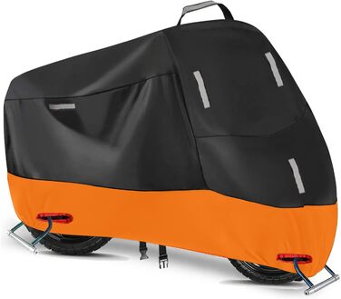 Водонепроникний чохол для мотоцикла Motorrad Abdeckplane 300D, XL (230x90x125cm) з 5 світловідбиваючими смугами, 2 отворами для замка та сумкою