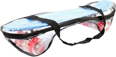 Скейтборд FunTomia Mini-Cruiser 57 см з LED підсвіткою, алюмінієвими траками ABEC-9 та T-інструментом, блакитний з червоними колесами