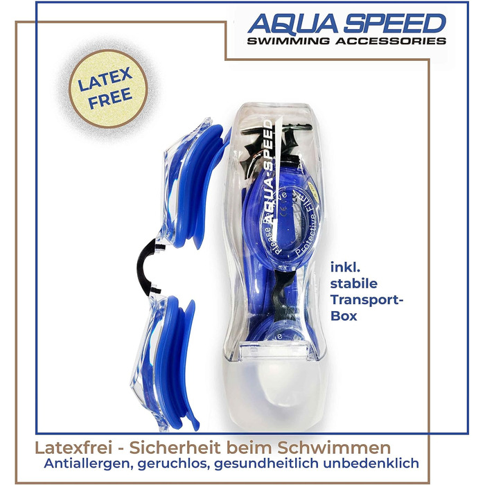 Плавальні окуляри Aqua Speed Lumina з діоптріями для дорослих, для короткозорих, індивідуальний підбір лінз, сині, прозорі