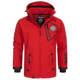 Чоловіча куртка-софтшелл Geographical Norway Tacebook водонепроникна та дихаюча з капюшоном, тактична вітрівка для походів, лиж та активного відпочинку (Осінь/Зима/Весна), р. S, червона