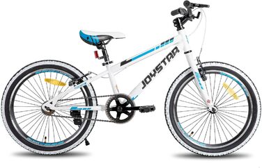 JOYSTAR Lubbock - дитяче гірське велосипед 20/24 дюйми для хлопчиків та дівчаток 7-12 років. Hardtail, 1/7 швидкостей, бічні покришки, білий колір