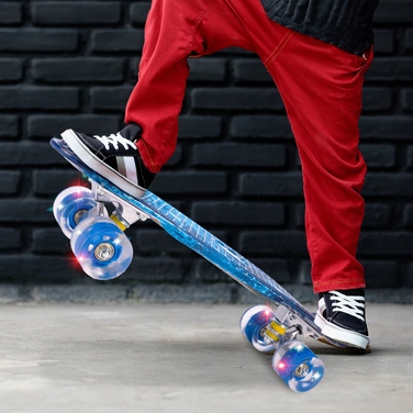 Дитячий скейтборд FISZKA Drift 56 см зі світловими LED-колесами, дизайн 