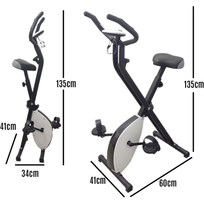 Складаний велотренажер FFitness X-Bike з регульованим опором і багатофункціональним дисплеєм для домашніх тренувань