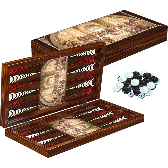 Набір настільної гри PrimoLiving Deluxe Backgammon з дерева Planton S, 28,5 x 28 см
