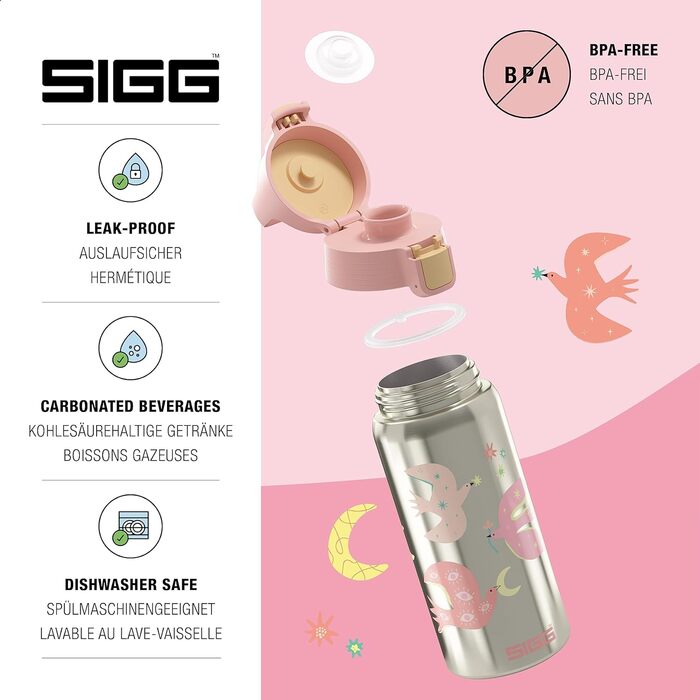 Термос-пляшка SIGG Shield ONE для дітей, ізольована, для газованих напоїв, герметична, легка, без BPA, 0,5 л, Fly Away