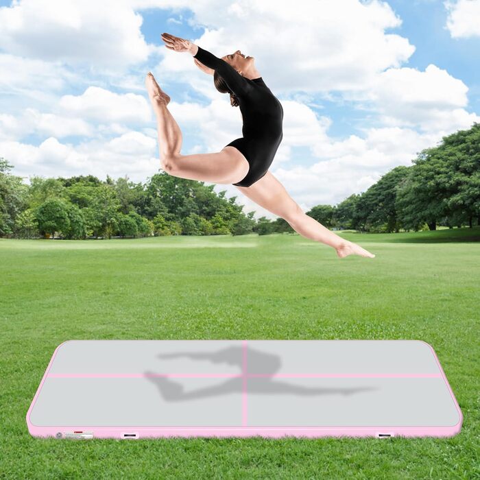 Надувний килимок для гімнастики BPB з електричним насосом. 10 футів. Килимок для акробатики, тренувань, гімнастики, йоги, пілатесу, бойових мистецтв та відпочинку на пляжі. Розмір: 300x100x10 см