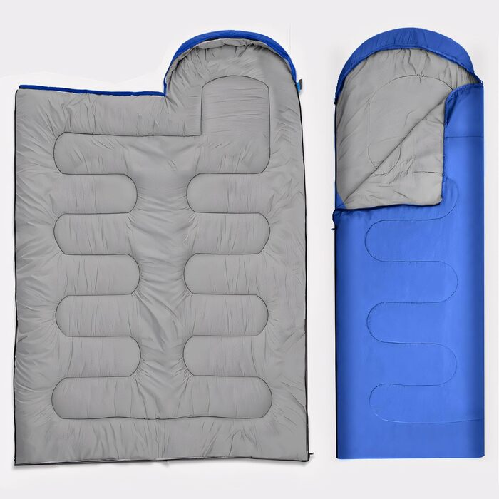 Сплячий мішок Rectoo: водонепроникний, для кемпінгу, походів та подорожей, 200x73 см, блакитний