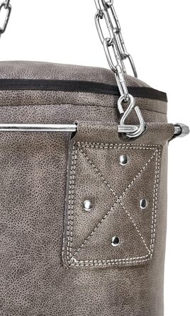 Боксерський мішок Bad Company Vintage з металевим кільцем та сталевою ланцюгом, з штучної шкіри. Розміри: 80/100/120/150/180 x 35 см (не заповнений)