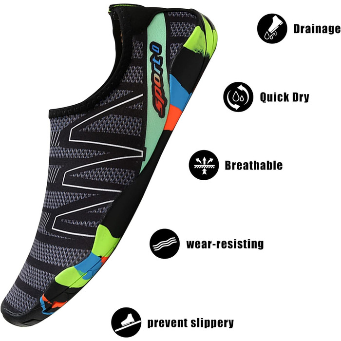 Взуття для плавання та відпочинку на пляжі: чоловіче та жіноче, антиковзаюче, швидковисихаюче, розміри 36-45