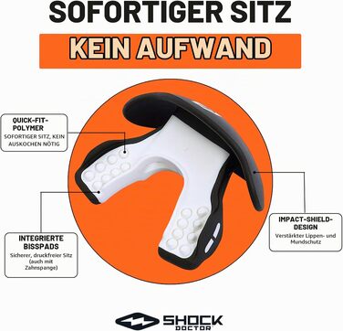Захисна капа Shock Doctor Max Airflow 2.0 для дорослих та підлітків (6+ років), біло-чорна, універсальний розмір