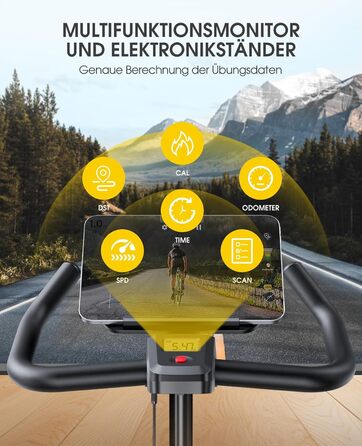 Велотренажер Heimtrainer з APP-трекінгом, магнітний опір, фітнес для дому, комфортне сидіння, безшумний ремінний привід, до 150 кг