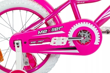 Дитячий велосипед Mexller BMX 16 дюймів, рожевий, для дівчинки, з кошиком