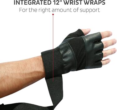 Тренувальні рукавички Nordic Lifting з фіксатором зап'ястя (30 см) – для фітнесу та крос-тренінгу – чорні, XS (для жінок та чоловіків)