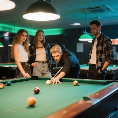 Набір кийків для більярду Kmise Pool-Stick-Set, 12,7 - 147,3 см, канадський клен, професійний, для дорослих, 3 шт. (зелений, червоний, чорний)