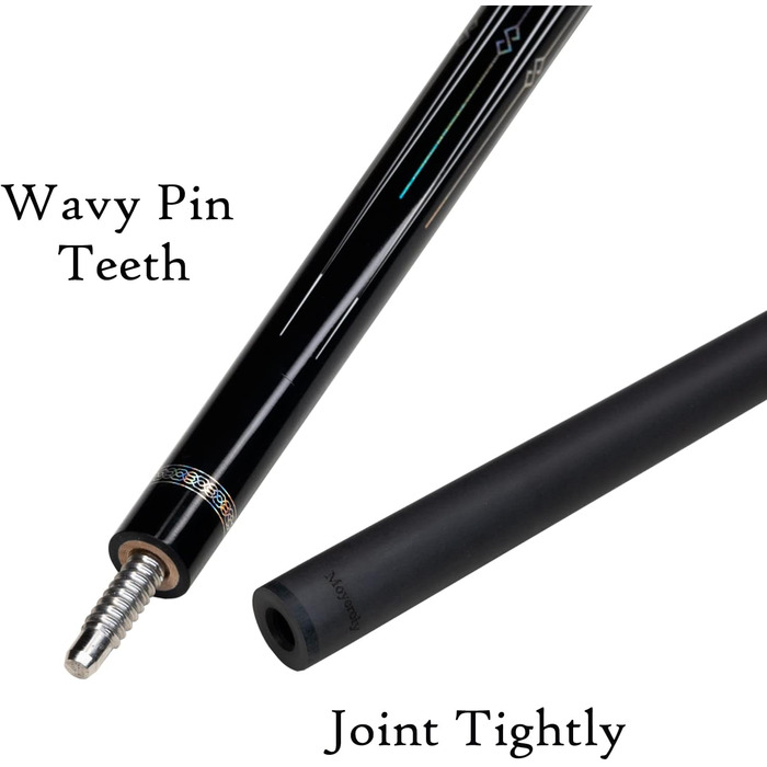 Професійний більярдний кий Moyerely з карбону, 11.8/12.5 мм, низька деформація, з чохлом MF4