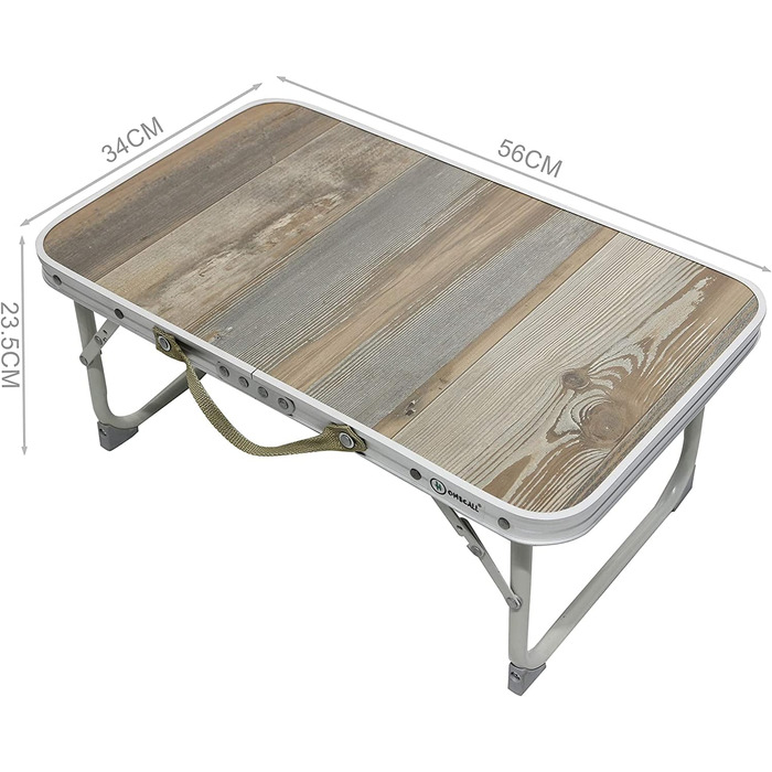 Складаний столик для кемпінгу Homecall зі сталі та MDF-плити, 56 x 34 x 24 см