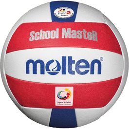 Волейбольний м'яч Molten School Master V5B-SM, розмір 5, білий/червоний/синій, для пляжу