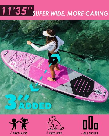 Надувний SUP-борд 10'8 x 35' для 3 осіб: стабільний, з рюкзаком та веслом