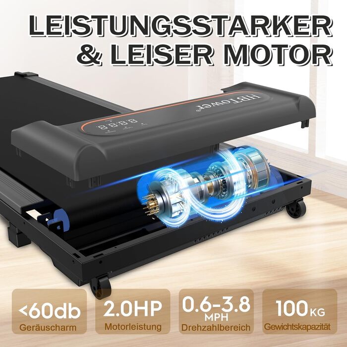 Walking Pad HBTower: Складаний біговий доріжки 2-в-1 для дому та офісу з LED дисплеєм та пультом керування