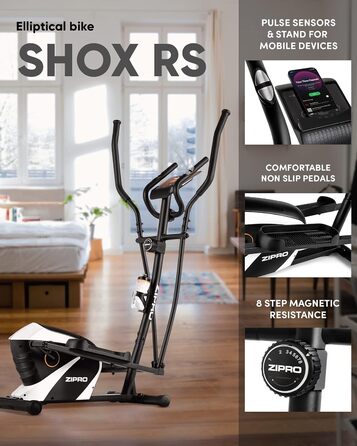 Орбітрек Zipro Crosstrainer Shox для дому, 8 рівнів навантаження, до 120 кг, кардіотренажер
