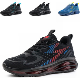 Кросівки для бігу Hitmars для чоловіків: спортивні, легкі, дихаючі, для бігу, фітнесу, вулиці, повсякденного носіння, чорно-червоні, розміри EU39-46